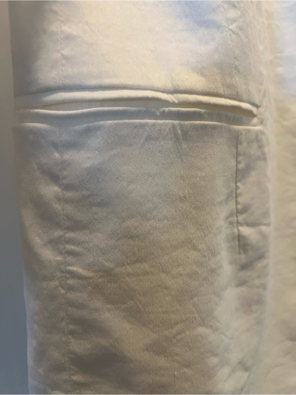 THEORY Collarless Open Front Linen Blend Blazer Jacket White 3/4 Sleeve size 12 - Picture 5 of 8